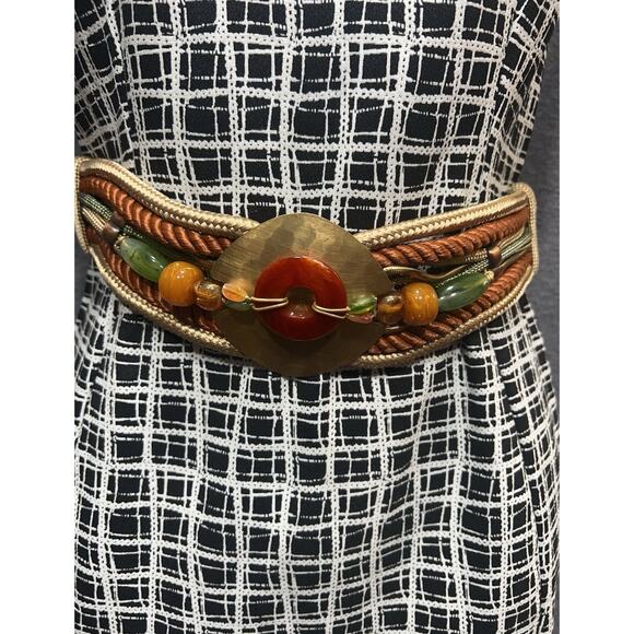 Vintage Concho Boho Beaded Women Belt - Picture 4 of 9